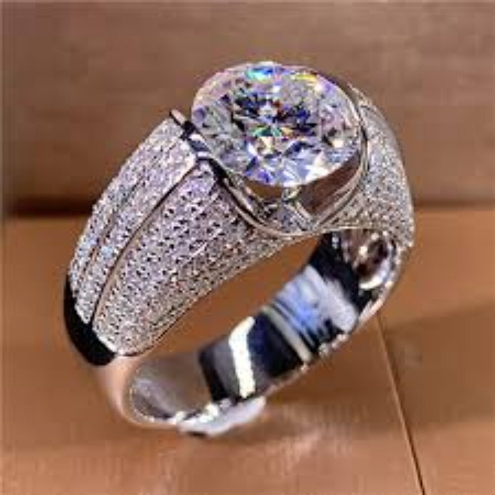 ⚡Fashion Fever Glitter Zircon Chunky Wedding Ring for Women, MARR9211